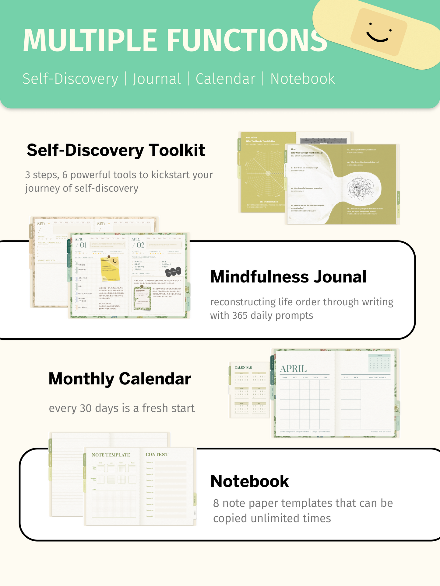 Forever Digital Mindfulness Journal & Planner | 365-Day Healing Diary Digital Planner｜Undated Digital Journal