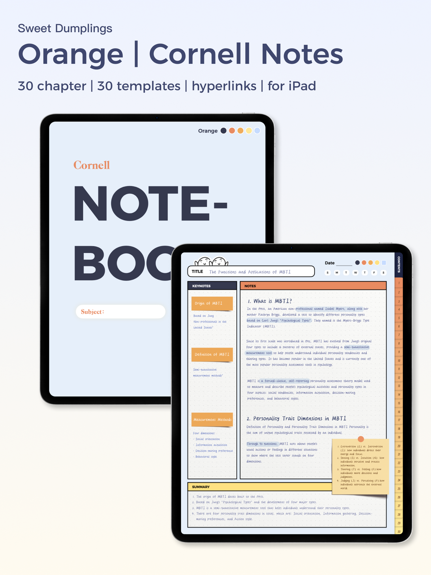 Lovely Cornell Notebook Digital Templates for goodnotes Notability noteful