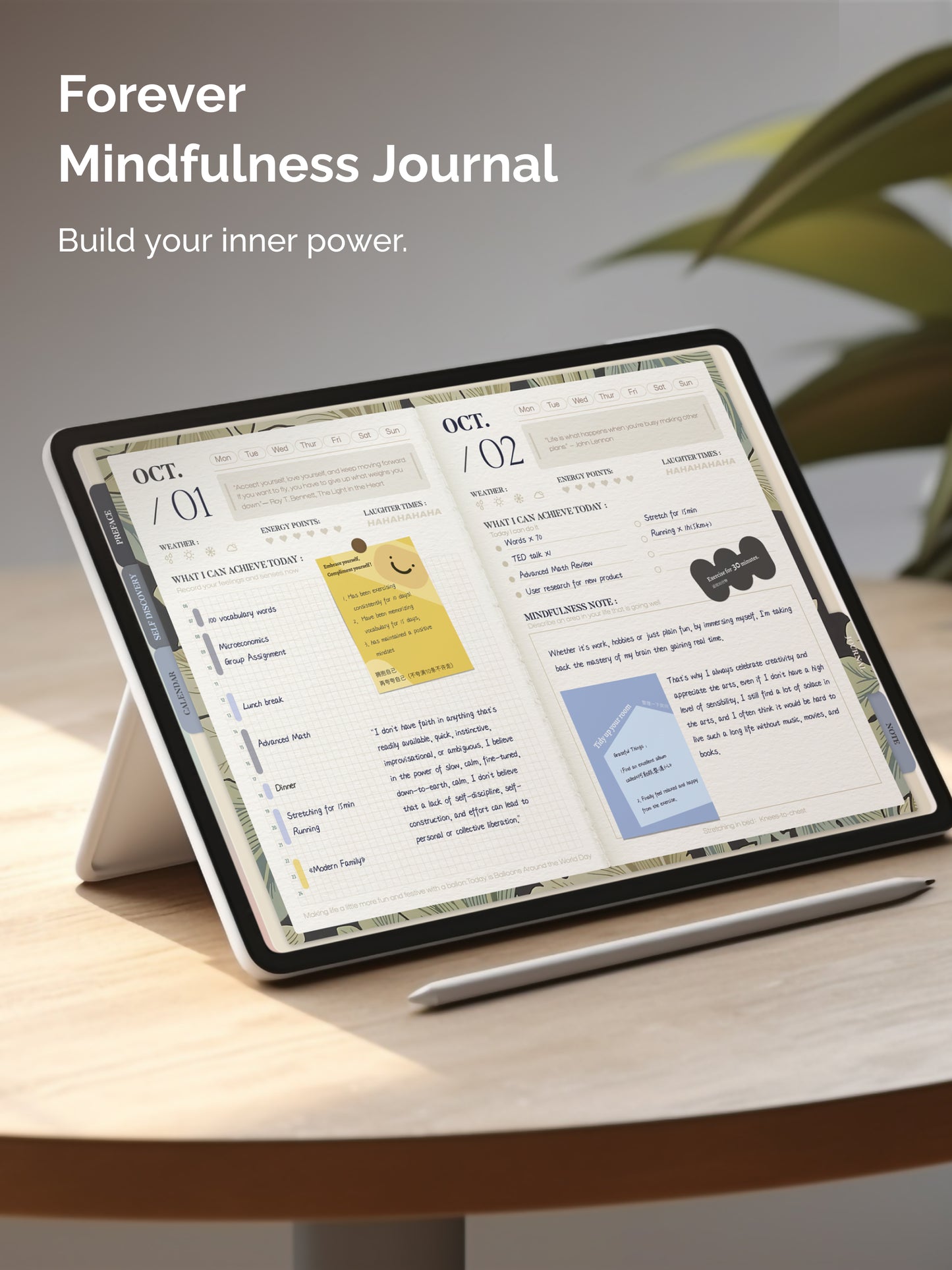 Forever Digital Mindfulness Journal & Planner | 365-Day Healing Diary Digital Planner｜Undated Digital Journal