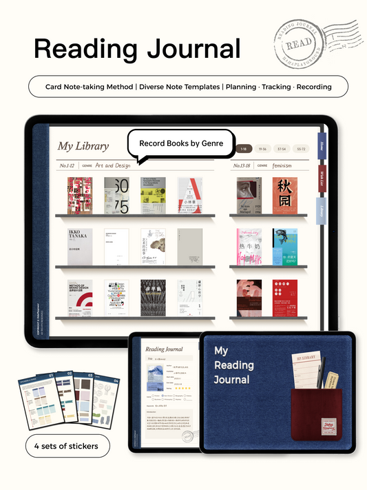 Reading Journal Digital Templates | Book Tracker, Reading Planner, Book Review